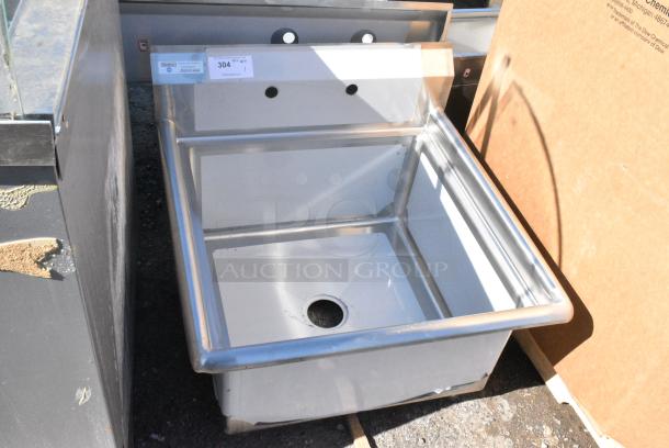 BRAND NEW SCRATCH AND DENT! Steelton 522CS12424 29 1/2" 18-Gauge Stainless Steel One Compartment Commercial Sink without Drainboard - 24" x 24" x 12" Bowl. No Legs. - Image 3 of 5