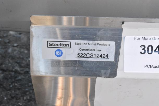 BRAND NEW SCRATCH AND DENT! Steelton 522CS12424 29 1/2" 18-Gauge Stainless Steel One Compartment Commercial Sink without Drainboard - 24" x 24" x 12" Bowl. No Legs. - Image 5 of 5