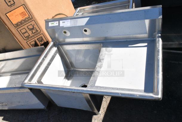 BRAND NEW SCRATCH AND DENT! Regency 600S1181818R 38 1/2" 16-Gauge Stainless Steel One Compartment Commercial Sink - 18" x 18" x 14" Bowl. No Legs. - Image 2 of 5
