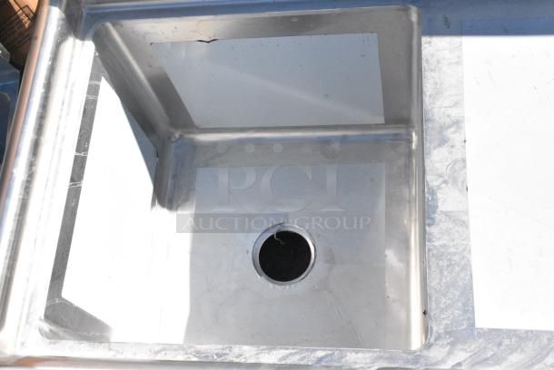 BRAND NEW SCRATCH AND DENT! Regency 600S1181818R 38 1/2" 16-Gauge Stainless Steel One Compartment Commercial Sink - 18" x 18" x 14" Bowl. No Legs. - Image 4 of 5