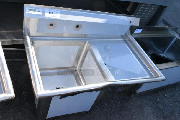 BRAND NEW SCRATCH AND DENT! Regency 600S1181818R 38 1/2" 16-Gauge Stainless Steel One Compartment Commercial Sink - 18" x 18" x 14" Bowl. No Legs. - Image 1 of 5