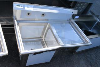 BRAND NEW SCRATCH AND DENT! Regency 600S1181818R 38 1/2" 16-Gauge Stainless Steel One Compartment Commercial Sink - 18" x 18" x 14" Bowl. No Legs.