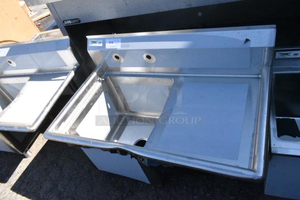 BRAND NEW SCRATCH AND DENT! Regency 600S1181818R 38 1/2" 16-Gauge Stainless Steel One Compartment Commercial Sink - 18" x 18" x 14" Bowl. No Legs. - Image 2 of 5