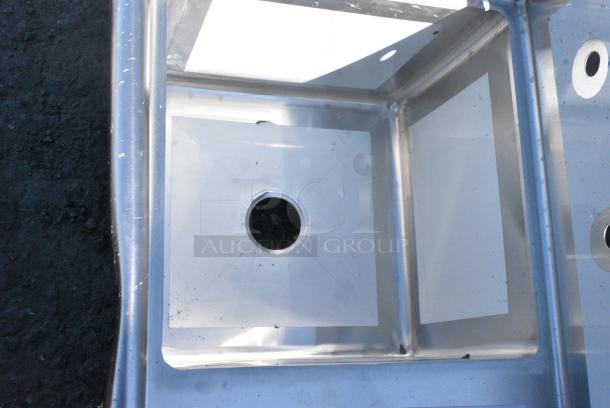 BRAND NEW SCRATCH AND DENT! Regency 600S1181818R 38 1/2" 16-Gauge Stainless Steel One Compartment Commercial Sink - 18" x 18" x 14" Bowl. No Legs. - Image 4 of 5