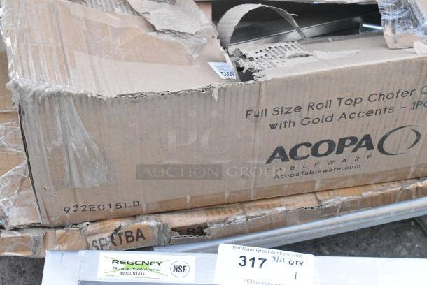8 BRAND NEW SCRATCH AND DENT! Items Including 922EC15LD Acopa 8 Qt. Supreme Full Size Roll Top Gold Trim Chafer Cover, 427SM2424LE Lancaster Table & Seating Excalibur 24" x 24" Square Table Top with Smooth Letizia Finish, 600CDT72R DISHTBL CLEAN 6' RIGHT SS 16G 304SS 10"BKSP/2"RETRN, 600WS1848HD Regency 16 Gauge Stainless Steel 18" x 48" Heavy Duty Wall Shelf, 384YCZ24RND Lancaster Table & Seating 24" Round Granite White Heavy-Duty Blow Molded Standard Height Plastic Folding Table. 8 Times Your Bid! May Be Missing Pieces. - Image 4 of 10