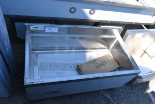 BRAND NEW SCRATCH AND DENT! Regency 600IB1836CP 18" x 36" Underbar Ice Bin with 7 Circuit Post-Mix Cold Plate and Bottle Holders - 79 lb. No Legs.