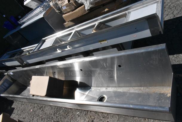 BRAND NEW SCRATCH AND DENT! Stainless Steel Wall Mount Trough Sink - Image 2 of 7