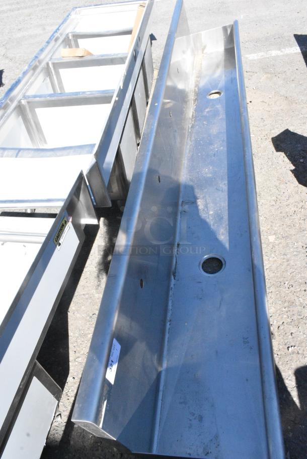 BRAND NEW SCRATCH AND DENT! Stainless Steel Wall Mount Trough Sink - Image 7 of 7