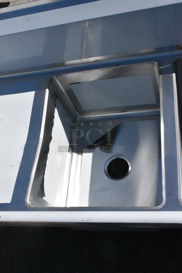 BRAND NEW SCRATCH AND DENT! Regency 600S31620218 Stainless Steel 3 Bay Sink w/ Dual Side Drain Boards. No Legs. - Image 6 of 8