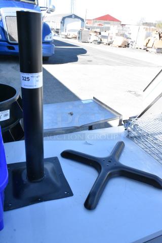 BRAND NEW SCRATCH AND DENT! Lot of Metal Table Column and Foot.