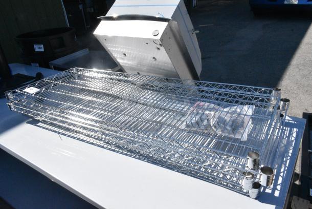 BRAND NEW SCRATCH AND DENT! Lot of 4 Chrome Finish Wire Shelves - Image 2 of 3