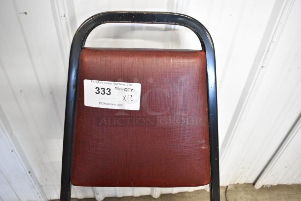 12 Metal Stackable Banquet Chair w/ Red Cushions. 12 Times Your Bid! - Image 4 of 6