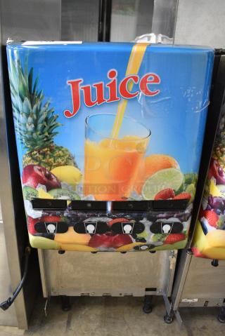 Bunn JDF-4S 4 Flavor Cold Beverage Juice Dispenser. Door Does Not Stay Closed. 120 Volts, 1 Phase. Tested and Powers On But Does Not Get Cold