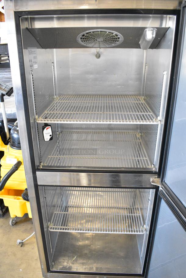Turbo Air M3R24-2 Stainless Steel Commercial 2 Half Size Door Reach In Cooler on Commercial Casters. 115 Volts, 1 Phase. Tested and Powers On But Does Not Get Cold - Image 8 of 10
