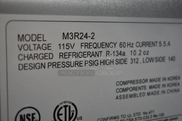 Turbo Air M3R24-2 Stainless Steel Commercial 2 Half Size Door Reach In Cooler on Commercial Casters. 115 Volts, 1 Phase. Tested and Powers On But Does Not Get Cold - Image 9 of 10