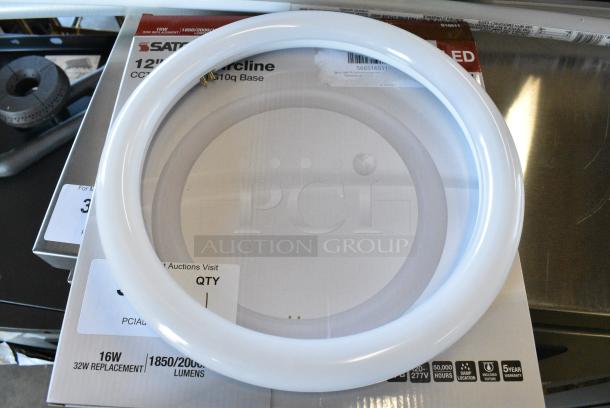 BRAND NEW SCRATCH AND DENT! Satco 566S566S16511 16W T9 Circline Frosted LED Light Bulb with 3 Color Temperatures S16511 - 120-277V . - Image 1 of 8