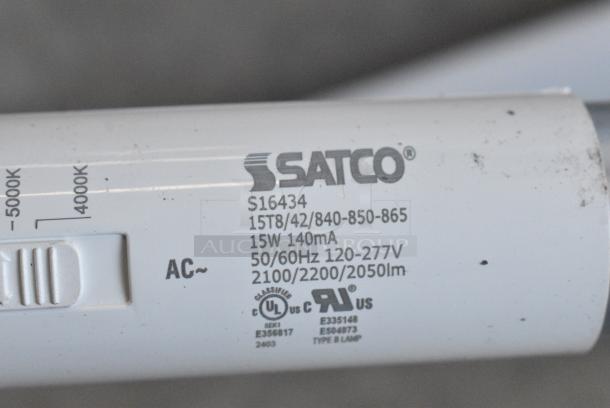 2 BRAND NEW SCRATCH AND DENT! Items Including Satco 72" 30W T8 Type B Ballast Bypass Frosted LED Tube Light with 3 Color Temperatures S11754 - 120-277V - 10/Case 566S11754 and Satco 42" 15W T8 Type B Ballast Bypass Frosted LED Tube Light with 3 Color Temperatures S16434 - 120-277V - 10/Case 566S16434. 2 Times Your Bid! - Image 5 of 5