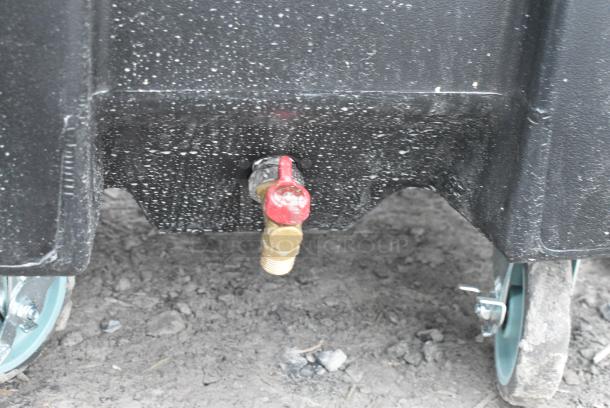 BRAND NEW SCRATCH AND DENT! Choice Black Poly Portable Ice Bin on Commercial Casters. - Image 4 of 5