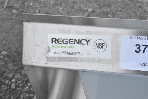 BRAND NEW SCRATCH AND DENT! Regency 600S22323224 16 Gauge Stainless Steel Two Compartment Sink with Galvanized Steel Legs and 2 Drainboards - 23" x 23" x 12" Bowls. No Legs. - Image 7 of 7