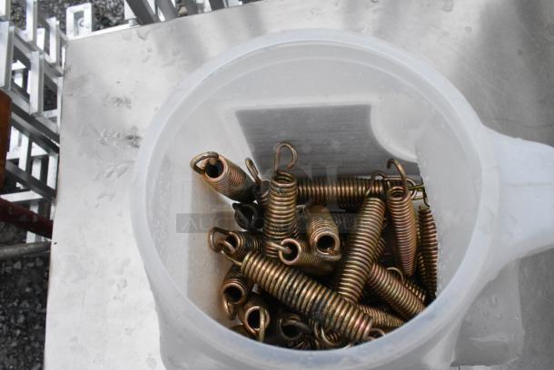 ALL ONE MONEY! Lot of 4 White Poly Dough Bins and Jug of Springs - Image 6 of 7