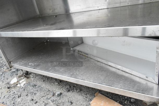 Stainless Steel Counter w/ 2 Under Shelves on Commercial Casters. - Image 4 of 5