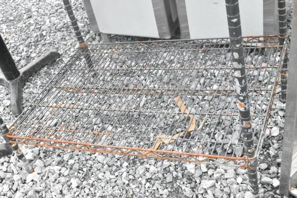 Black Finish 4 Tier Wire Shelving Unit. BUYER MUST DISMANTLE. PCI CANNOT DISMANTLE FOR SHIPPING. PLEASE CONSIDER FREIGHT CHARGES. - Image 3 of 6