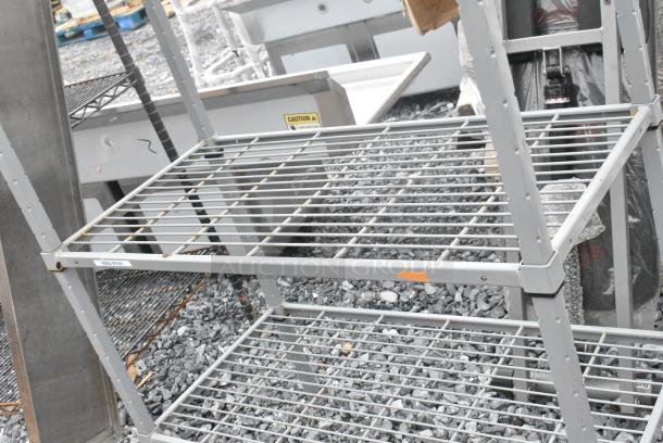 Gray Finish 4 Tier Wire Shelving Unit. BUYER MUST DISMANTLE. PCI CANNOT DISMANTLE FOR SHIPPING. PLEASE CONSIDER FREIGHT CHARGES. - Image 4 of 6