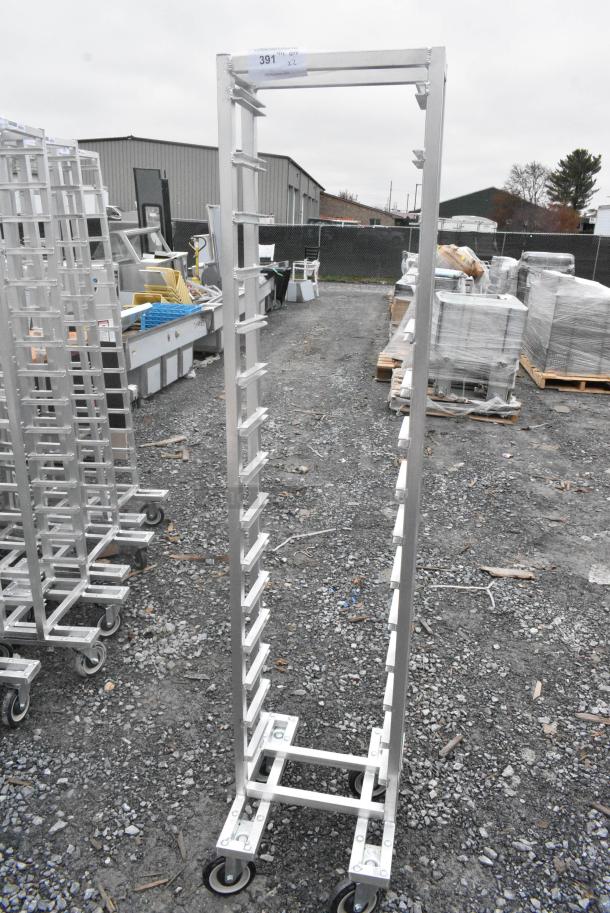 2 BRAND NEW SCRATCH AND DENT! Channel LPNS-15 Metal 15 Pan End Load Lo Profile Nesting Steam Table Pan Rack on Commercial Casters - Assembled. 2 Times Your Bid! - Image 2 of 6