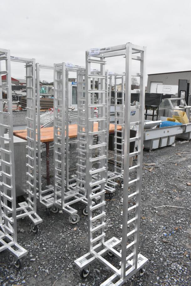 2 BRAND NEW SCRATCH AND DENT! Channel LPNS-15 Metal 15 Pan End Load Lo Profile Nesting Steam Table Pan Rack on Commercial Casters - Assembled. 2 Times Your Bid! - Image 3 of 6