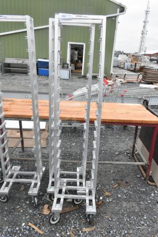 2 BRAND NEW SCRATCH AND DENT! Channel LPNS-15 Metal 15 Pan End Load Lo Profile Nesting Steam Table Pan Rack on Commercial Casters - Assembled. 2 Times Your Bid!