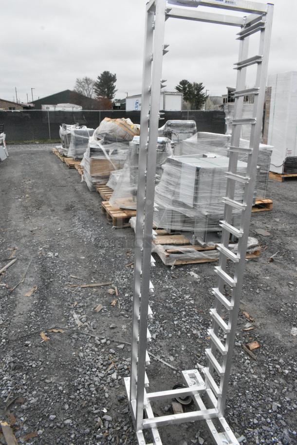 2 BRAND NEW SCRATCH AND DENT! Channel LPNS-15 Metal 15 Pan End Load Lo Profile Nesting Steam Table Pan Rack on Commercial Casters - Assembled. 2 Times Your Bid! - Image 4 of 6