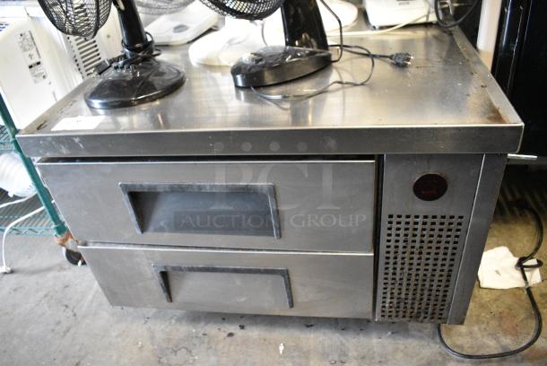 True TRCB-36 Stainless Steel Commercial 2 Drawer Chef Base on Commercial Casters. 115 Volts, 1 Phase. Tested and Working! - Image 1 of 8