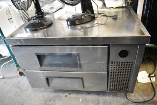 True TRCB-36 Stainless Steel Commercial 2 Drawer Chef Base on Commercial Casters. 115 Volts, 1 Phase. Tested and Working!