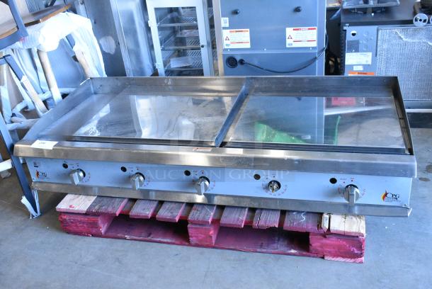 BRAND NEW SCRATCH AND DENT! 2024 Cooking Performance Group CPG 351GTCPG60NL Stainless Steel Commercial 60" Gas Countertop Griddle with Thermostatic Controls - 150,000 BTU - Image 7 of 9