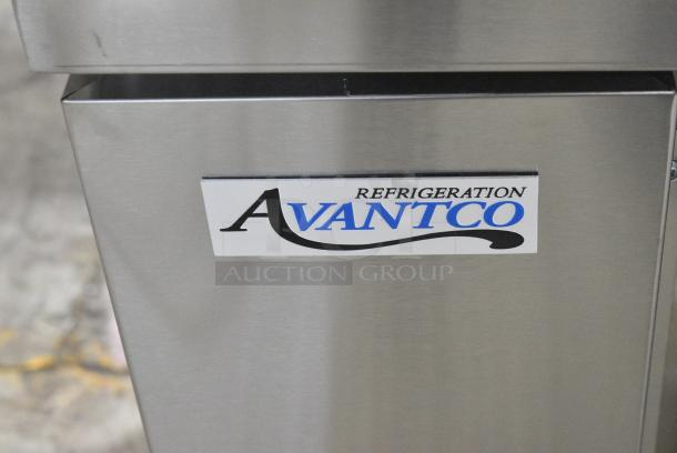 BRAND NEW SCRATCH AND DENT! 2024 Avantco 178UBB4GHCS UBB-4G-HC 90" Stainless Steel Counter Height Glass Door Back Bar Refrigerator with LED Lighting. 115 Volts, 1 Phase. Tested and Working! - Image 3 of 9