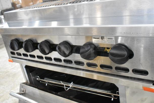 LIKE NEW! Vulcan 36C-36CBN Stainless Steel Endurance Natural Gas Powered Charbroiler Grill with Oven and 12" Cabinet Base. 275,000 BTU. - Image 3 of 8