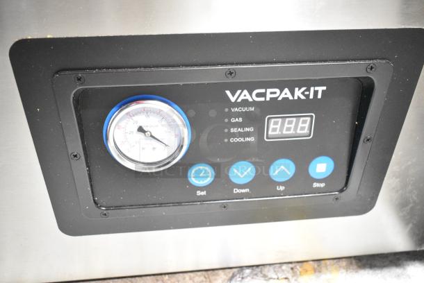 BRAND NEW SCRATCH AND DENT! VacPak-it 186VMC32 Stainless Steel Chamber Vacuum Packaging Machine with Two 16" Seal Bars and Oil Pump. 110-120 Volts, 1 Phase. Tested and Working! - Image 3 of 7