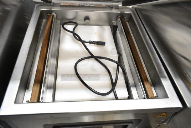 BRAND NEW SCRATCH AND DENT! VacPak-it 186VMC32 Stainless Steel Chamber Vacuum Packaging Machine with Two 16" Seal Bars and Oil Pump. 110-120 Volts, 1 Phase. Tested and Working! - Image 4 of 7