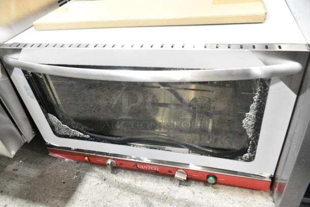 BRAND NEW SCRATCH AND DENT! Avantco 177CO46M Stainless Steel Commercial Countertop Electric Powered Full Size Convection Oven. See Pictures for Broken Glass Pane. 115 Volts, 1 Phase. Cannot Test Due To Plug Style - Image 2 of 9