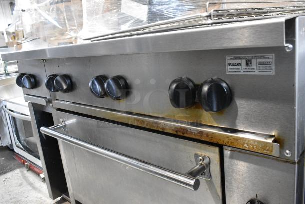 Vulcan 48C-8BP Stainless Steel Commercial Natural Gas Powered 8 Burner Range w/ Convection Oven. - Image 4 of 13