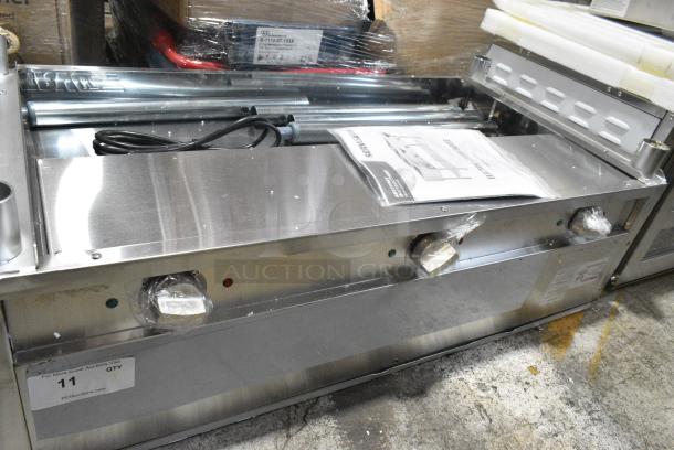 BRAND NEW SCRATCH AND DENT! 2024 ServIt 423EST3WO Stainless Steel Commercial Three Pan Open Well Electric Steam Table with Adjustable Undershelf. 120 Volts, 1 Phase. Tested and Working! - Image 8 of 9