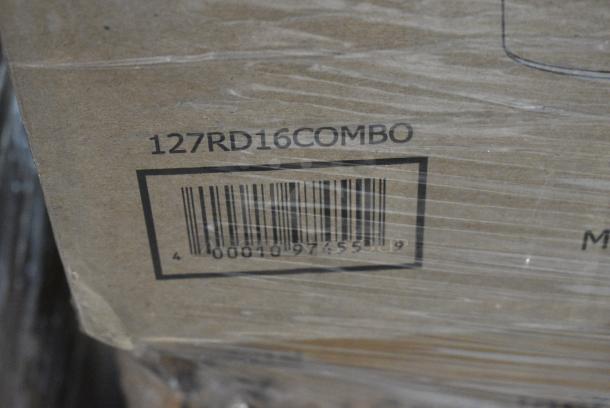 30 BRAND NEW SCRATCH AND DENT! Items Including 347CRMP10WHGD Visions 10" White Round Plastic Coupe Plate with Gold Band - 120/Case, 128HDLDBULK Choice Heavy Duty Microwavable Translucent Plastic Deli Container Lid - 480/Case, 347RP10WHSS Visions Wave 10" White Plastic Plate - 144/Case, 127RD16COMBO Choice 16 oz. Microwavable Clear Round Deli Container and Lid Combo Pack - 250/Case, 2 Extera Large Bags, 500TW7 Choice 7 oz. Translucent Thin Wall Plastic Cold Cup - 2,500/Case. 30 Times Your Bid! - Image 6 of 11