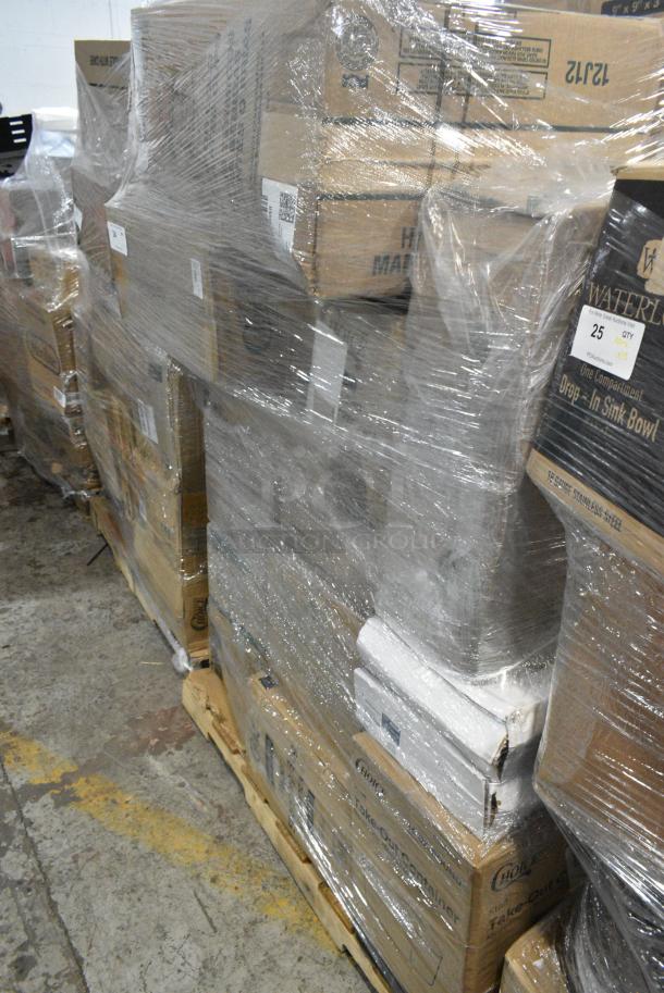 28 BRAND NEW SCRATCH AND DENT! Items Including Dart 12J12 12 oz. White Customizable Foam Cup - 1,000/Case 30112J12, 5013858HVY Lavex Hercules 55 Gallon 2 Mil 38" x 58" Low Density Heavy-Duty Black Can Liner / Trash Bag - 50/Case, 433B10513C Choice 10" x 5" x 13" Natural Kraft Paper Customizable Shopping Bag with Handles - 250/Case, 129MCS28B Choice 28 oz. Black Rectangular Microwavable Heavy Weight Container with Lid 8 3/4" x 6 1/4" x 1 3/4" - 150/Case, 395RP10 EcoChoice Compostable No PFAS Added Bamboo / Bagasse 10" Plate - 500/Case. 28 Times Your Bid! - Image 2 of 8