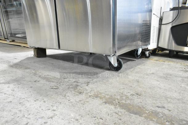 BRAND NEW SCRATCH AND DENT! 2025 Avantco 178SSUC36RHC Stainless Steel Commercial 2 Door Undercounter Cooler on Commercial Casters. 115 Volts, 1 Phase. Tested and Working! - Image 4 of 8