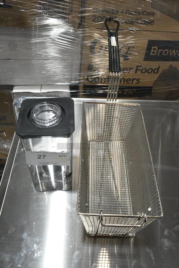 2 BRAND NEW SCRATCH AND DENT! Items Including Metal Fry Basket and Blender Pitcher. 2 Times Your Bid! - Image 1 of 6