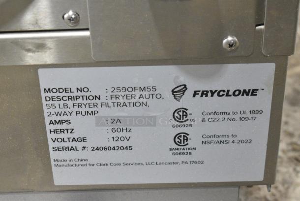 BRAND NEW SCRATCH AND DENT! 2024 Fryclone 259OFM55 55 lb. Low-Profile Portable Fryer Oil Filter Machine with 2-Way Pump. 120 Volts, 1 Phase. - Image 8 of 8