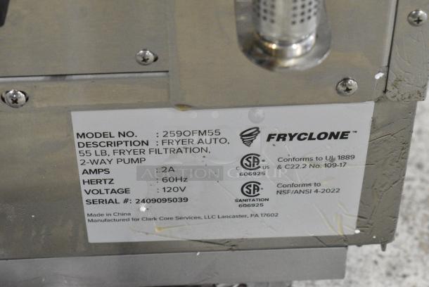 BRAND NEW SCRATCH AND DENT! 2024 Fryclone 259OFM55 55 lb. Low-Profile Portable Fryer Oil Filter Machine with 2-Way Pump. 120 Volts, 1 Phase. - Image 6 of 6