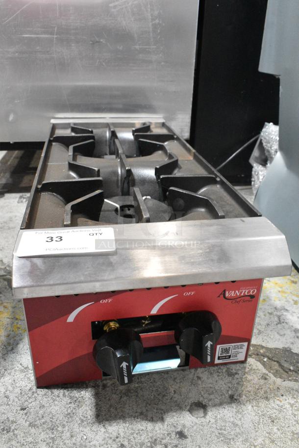 BRAND NEW SCRATCH AND DENT! 2024 Avantco 177CAGR212 Chef Series CAG-R-2-12 Stainless Steel 12" 2 Burner Natural Gas Countertop Range - 50,000 BTU. - Image 2 of 8