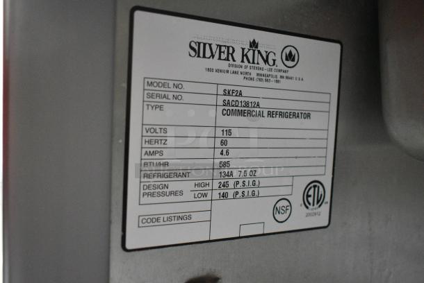 Silver King SKF2A Stainless Steel Commercial Prep Table w/ Topping Rail on Commercial Casters. 115 Volts, 1 Phase. Tested and Working! - Image 7 of 7