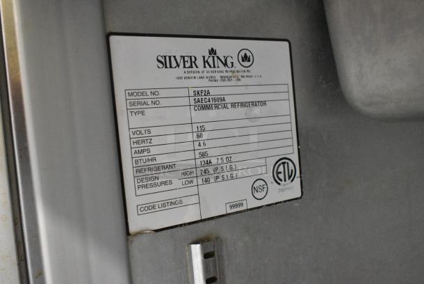 Silver King SKF2A Stainless Steel Commercial Prep Table w/ Topping Rail. 115 Volts, 1 Phase. Tested and Working! - Image 6 of 8